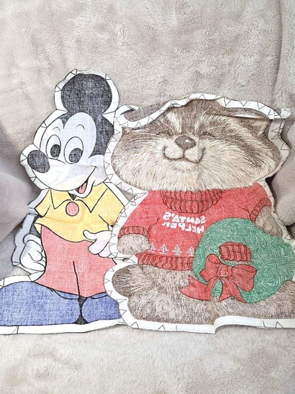 Vintage Pillow Pals Panels Mickey Mouse & Shirt Tales - Sewn / Incomplete - #C